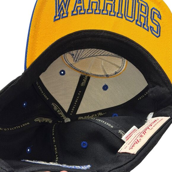 Mitchell & Ness NBA Golden State Warriors Cap Hat Black Royal Blue OS bv - Picture 7 of 8
